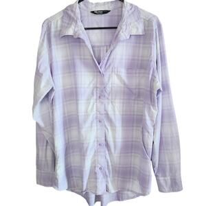 Outdoor Research Top Womens XL Lightweight Purple Plaid Long Sleeve Cooling